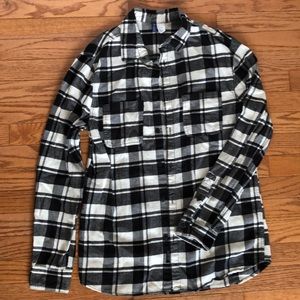 Black and white flannel button up